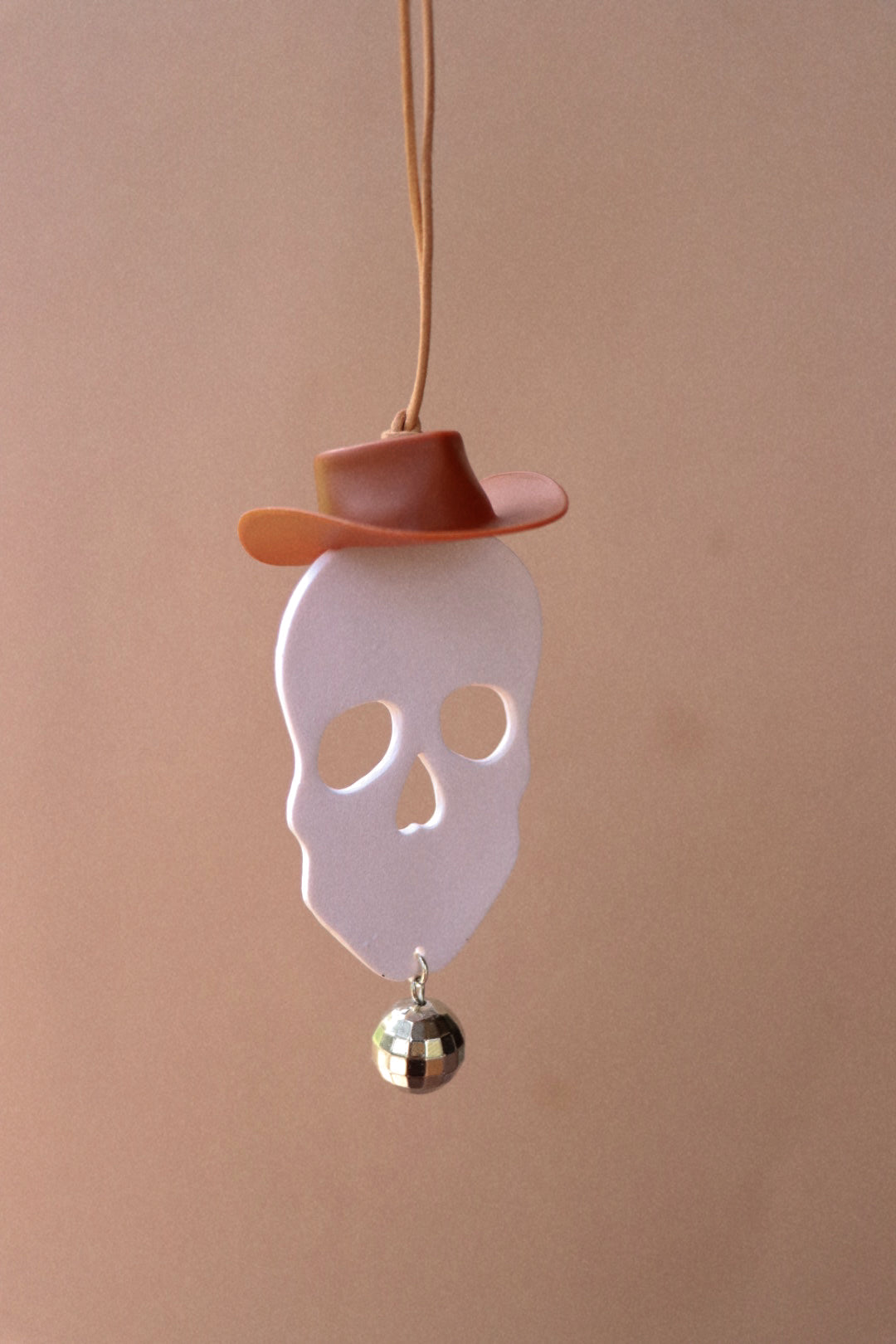 Cowboy Skull Disco Ball Car Charm