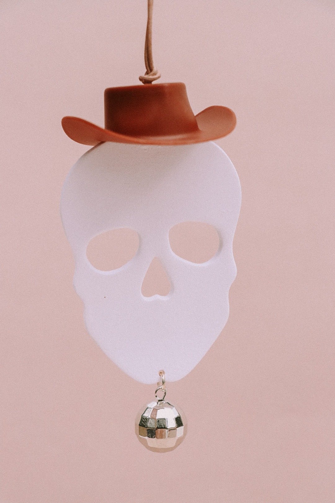 Cowboy Skull Disco Ball Car Charm