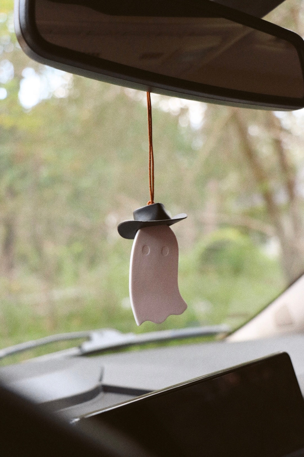 Cowboy Hat Ghost Car Charm