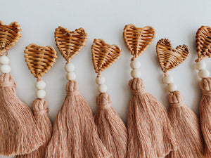 Rattan Heart Tassel Air Vent Diffuser (made to order)