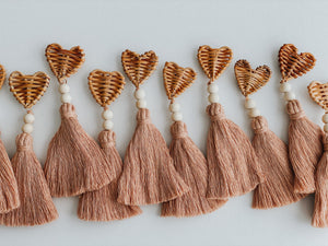 Rattan Heart Tassel Air Vent Diffuser (made to order)