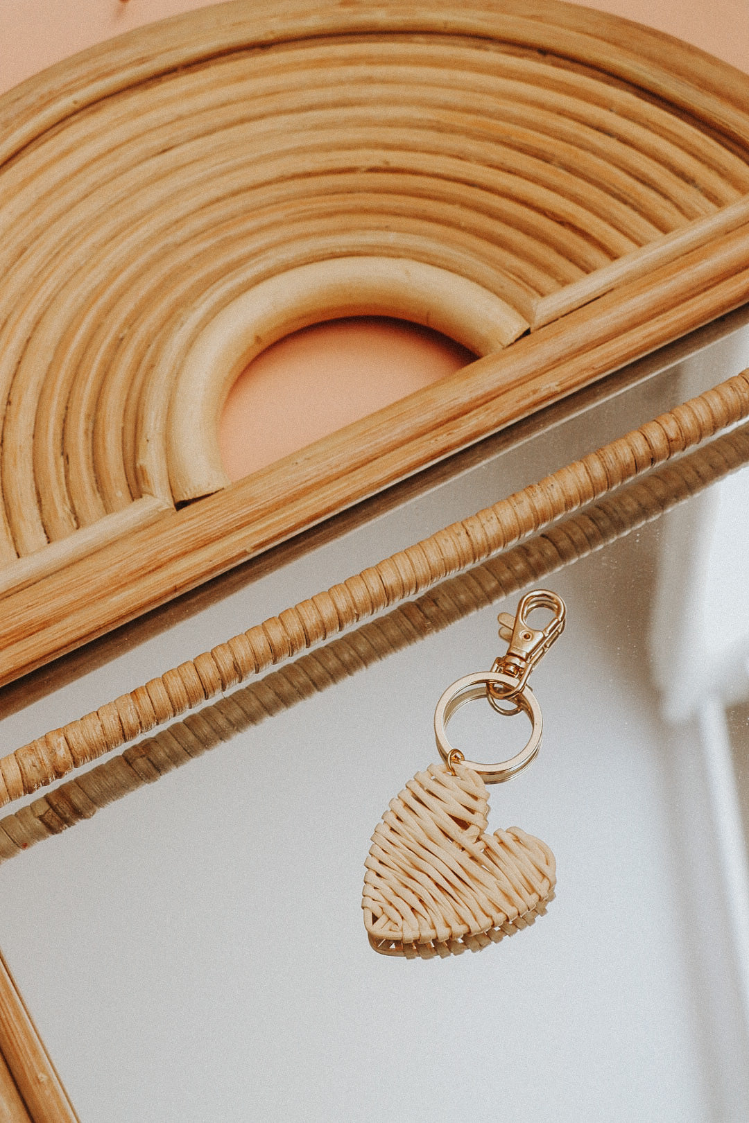 Rattan Heart Keychain