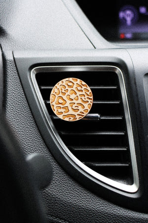 Cheetah Wood Essential Oil Car Air Vent Diffuser