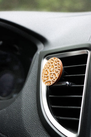 Cheetah Wood Essential Oil Car Air Vent Diffuser