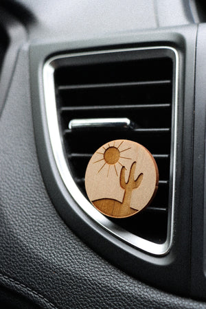 Desert Cactus Wood Essential Oil Car Air Vent Diffuser