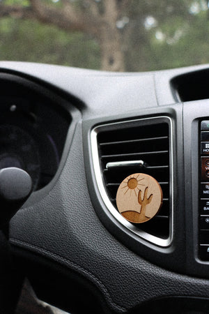 Desert Cactus Wood Essential Oil Car Air Vent Diffuser