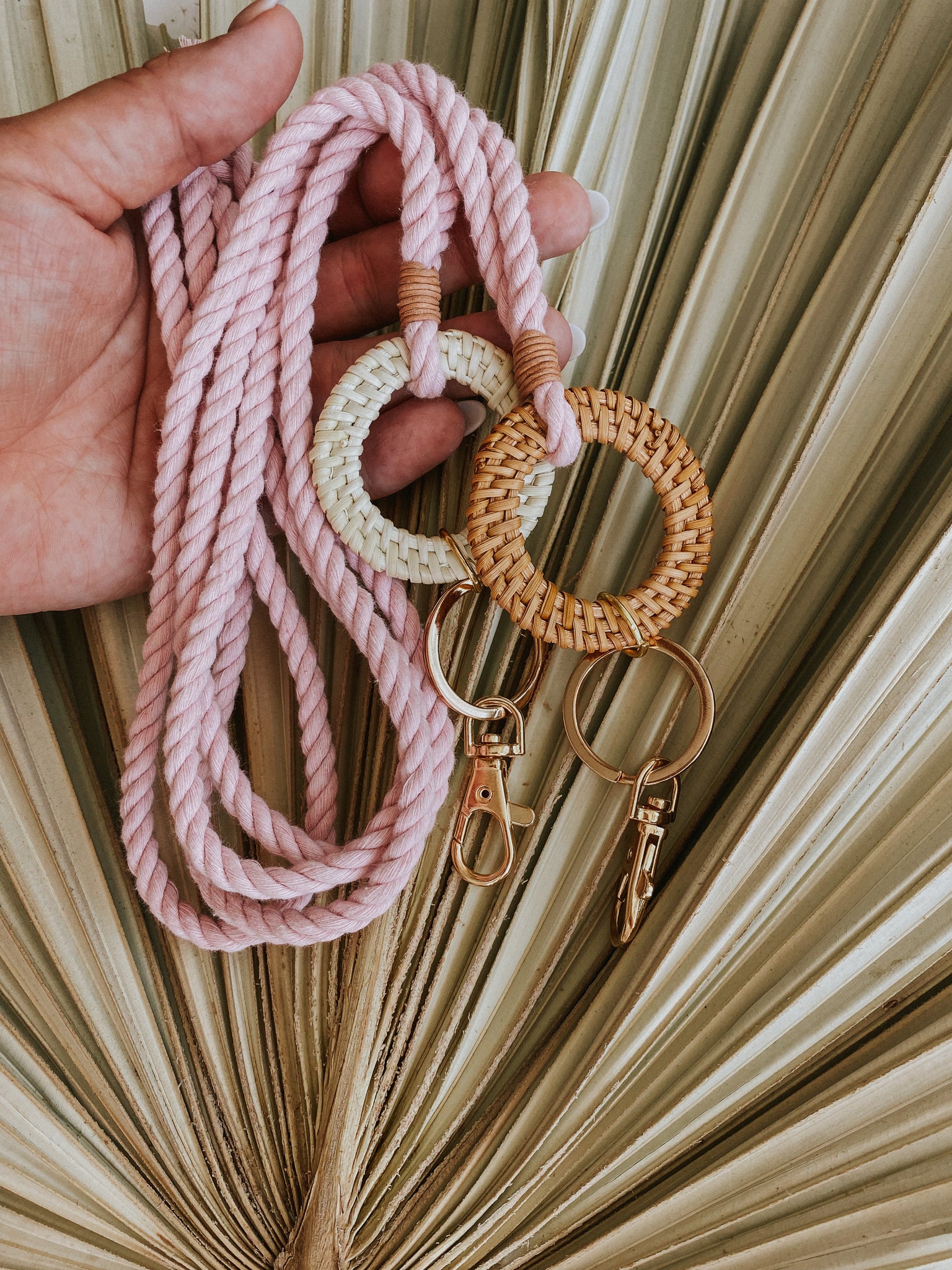 NEW COLORS Rattan Keychain Lanyards